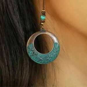 BOHO ROUND TURQUOISE EARRINGS