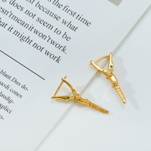 BABY CROCODILE EARRINGS (PAIR)
