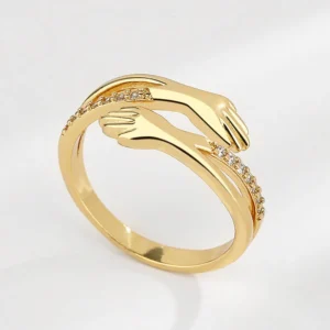DIAMOND STUDDED HUG RING (ADJUSTABLE)