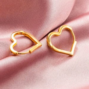 HEART HOOPS EARRINGS (PAIR)