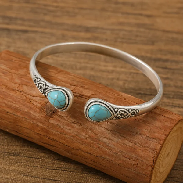 TURQUOISE BOHO BANGLE (ADJUSTABLE)
