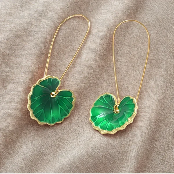 TURQUOISE LEAF EARRINGS (PAIR)