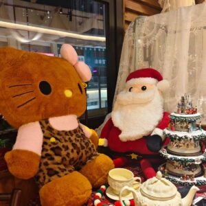 New Sanrio kawaii 80cm Leopard Print Hello Kitty Cat Plush Toy